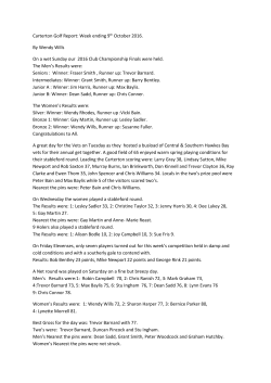 Carterton Golf Report: Week ending 9th October 2016. By Wendy