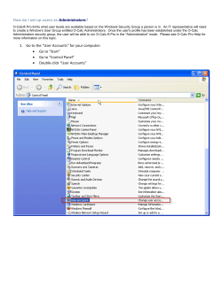 1. Go to the &ldquo;User Accounts&rdquo; for your computer: &bull; Go to &ldquo;Start&rdquo; &bull; Go to