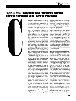 Agents That Reduce Work and Information Overload