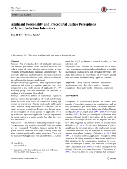 Applicant Personality and Procedural Justice Perceptions of Group