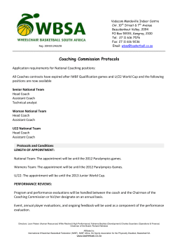 Coaching Application requirements