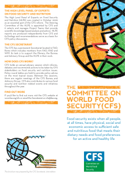 Food security exists when all people, at all times, have physical