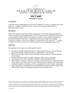 MGT 6685 - Sorrell College of Business