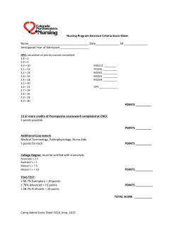 Comp Admit Score Sheet FA16_kmp_1015 Nursing Program