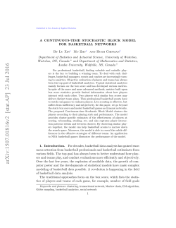 A Continuous-time Stochastic Block Model for Basketball