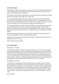 A-Team Match Report Unfortunately, we didn`t have a first game, so