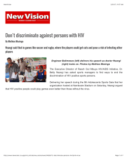Don`t discriminate against persons with HIV