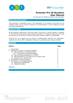 Pcounter Pro ID Numbers User Manual