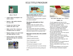 ECLE TITLE PROGRAM