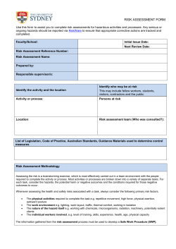 Risk Assessment Form