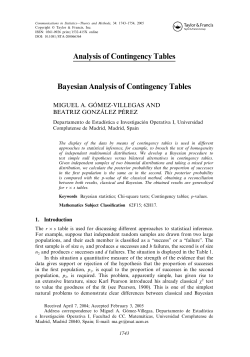 Analysis of Contingency Tables Bayesian Analysis of Contingency