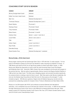 COACHING STAFF 2015/16 SEASON