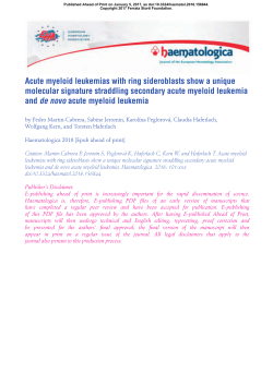 Acute myeloid leukemias with ring sideroblasts show a unique