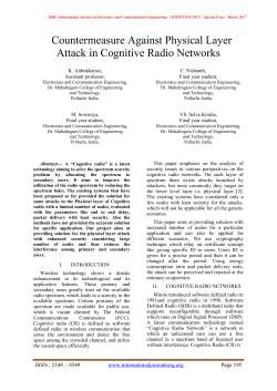 Countermeasure Against Physical Layer Attack in Cognitive Radio