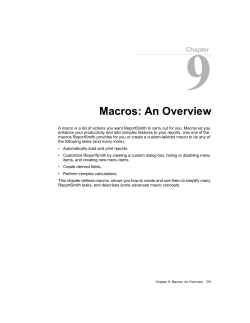 Chapter 9Macros: An Overview