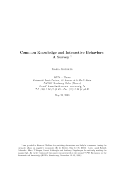 Common Knowledge and Interactive Behaviors