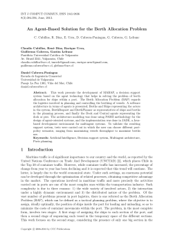 An Agent-Based Solution for the Berth Allocation Problem 1
