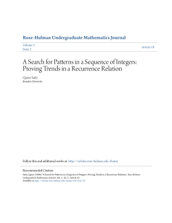 A Search for Patterns in a Sequence of Integers: Proving Trends in a