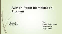 Author- Paper Identification Problem