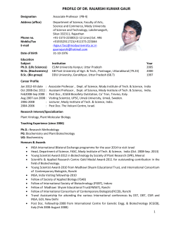 profile of dr. rajarshi kumar gaur