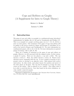 Cops and Robbers on Graphs (A Supplement for - Faculty