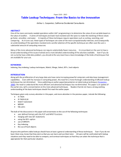 Table Lookup Techniques: From the Basics to the