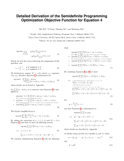 Detailed Derivation of the Semidefinite Programming Optimization