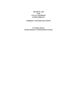 Hearing Aid and Cellular Phone Compatibility
