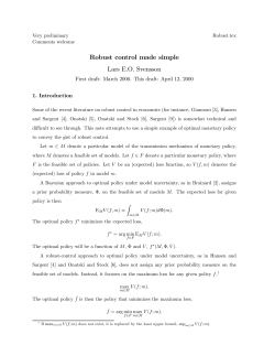 Robust control made simple Lars E.O. Svensson