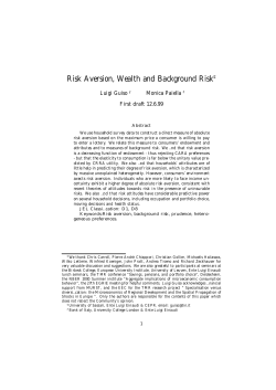 Risk Aversion, Wealth and Background Risk