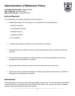 Administration of Medicines 1