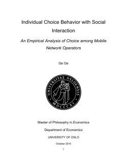 Individual Choice Behavior with Social Interaction - UiO