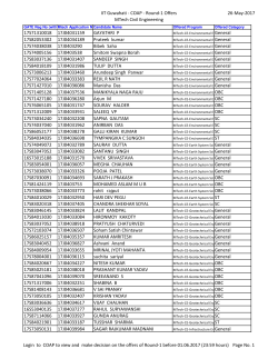 IIT Guwahati - COAP - Round-1 Offers MTech Civil Engineering 26
