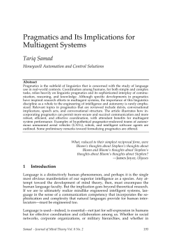 Pragmatics and Its Implications for Multiagent Systems
