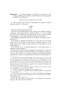 A P-adic Analogue of a Theorem of LEBESGUE in the Theory of