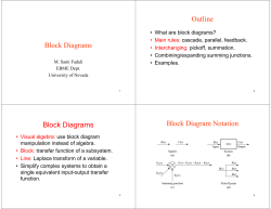 Block Diagrams Outline Block Diagrams Block Diagram Notation