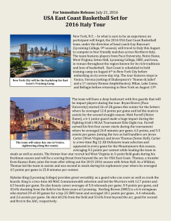 USA East Coast Basketball Set for 2016 Italy Tour