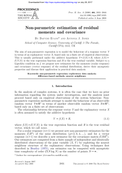 Non-parametric estimation of residual moments and covariance