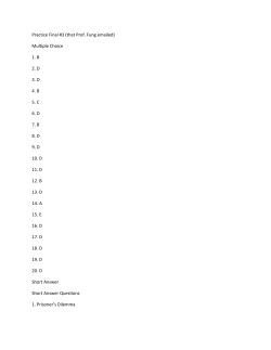 Practice Final #3 (that Prof. Fung emailed) Multiple Choice
