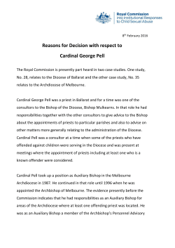 Reasons for Decision with respect to Cardinal George Pell