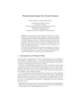 Propositional Logic for Circuit Classes