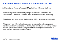 Diffusion of Formal Methods &ndash; situation from 1993