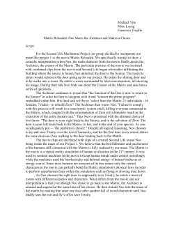 Script (Neo Meets the Architect and makes a Choice)