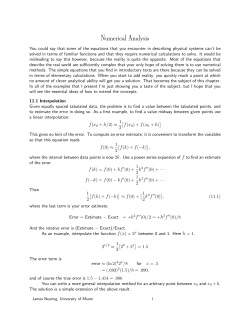 Numerical Analysis - University of Miami Physics Department