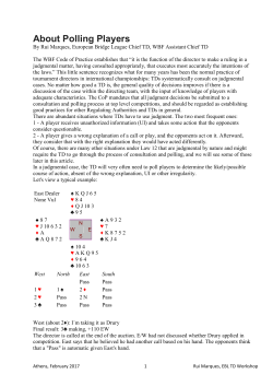 About Polling Players - European Bridge League