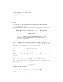the triangle inequality in C&lowast; algebras - PMF-a