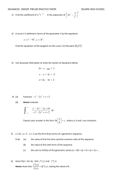 Advanced Higher Prelim Practice