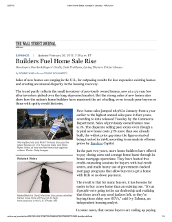 Builders Fuel Home Sale Rise