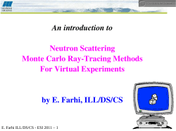 An introduction to Neutron Scattering Monte Carlo - EPN