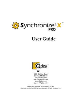 Synchronize! Pro X Manual